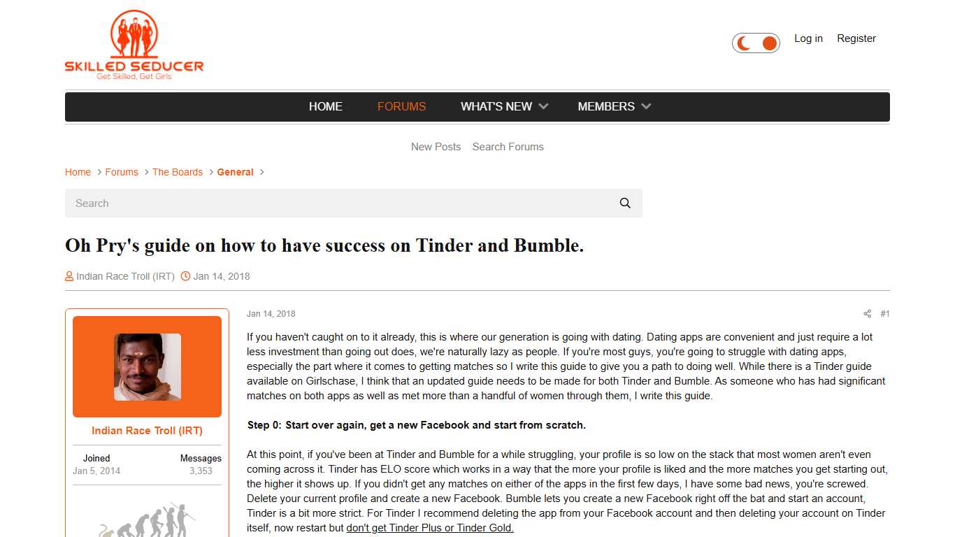 Oh Pry's guide on how to have success on Tinder and Bumble. | Skilled Seducer: Home of the Seduction Community
