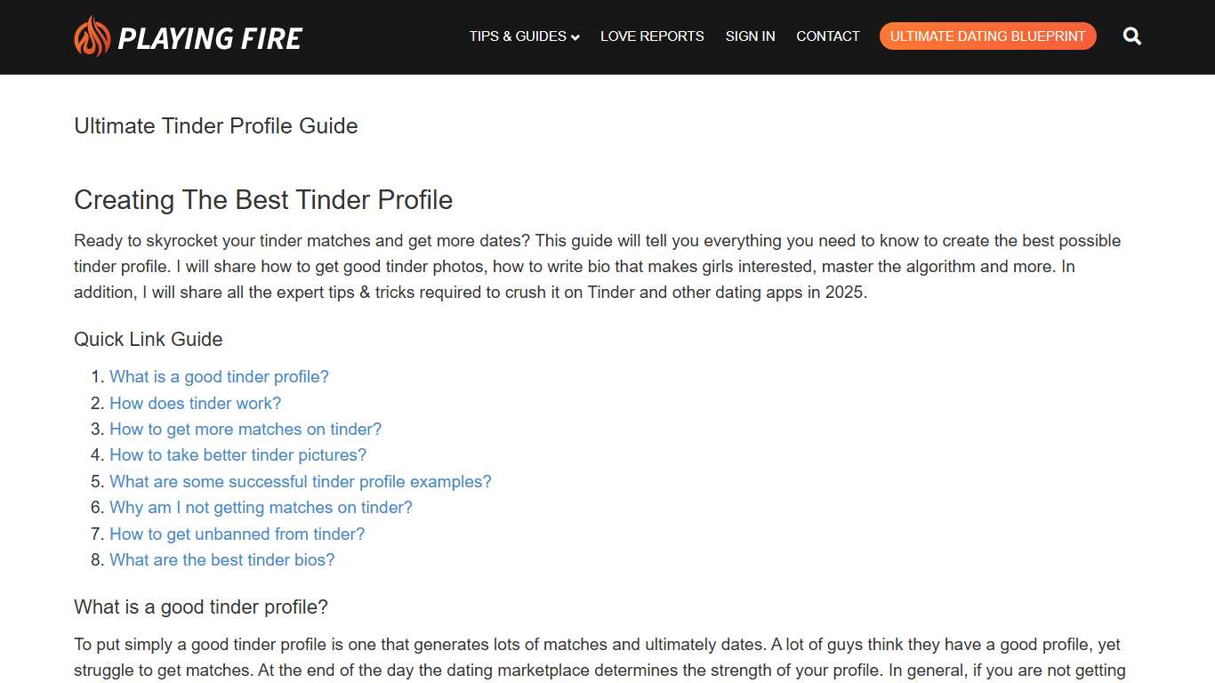 Ultimate Tinder Profile Guide - PWF