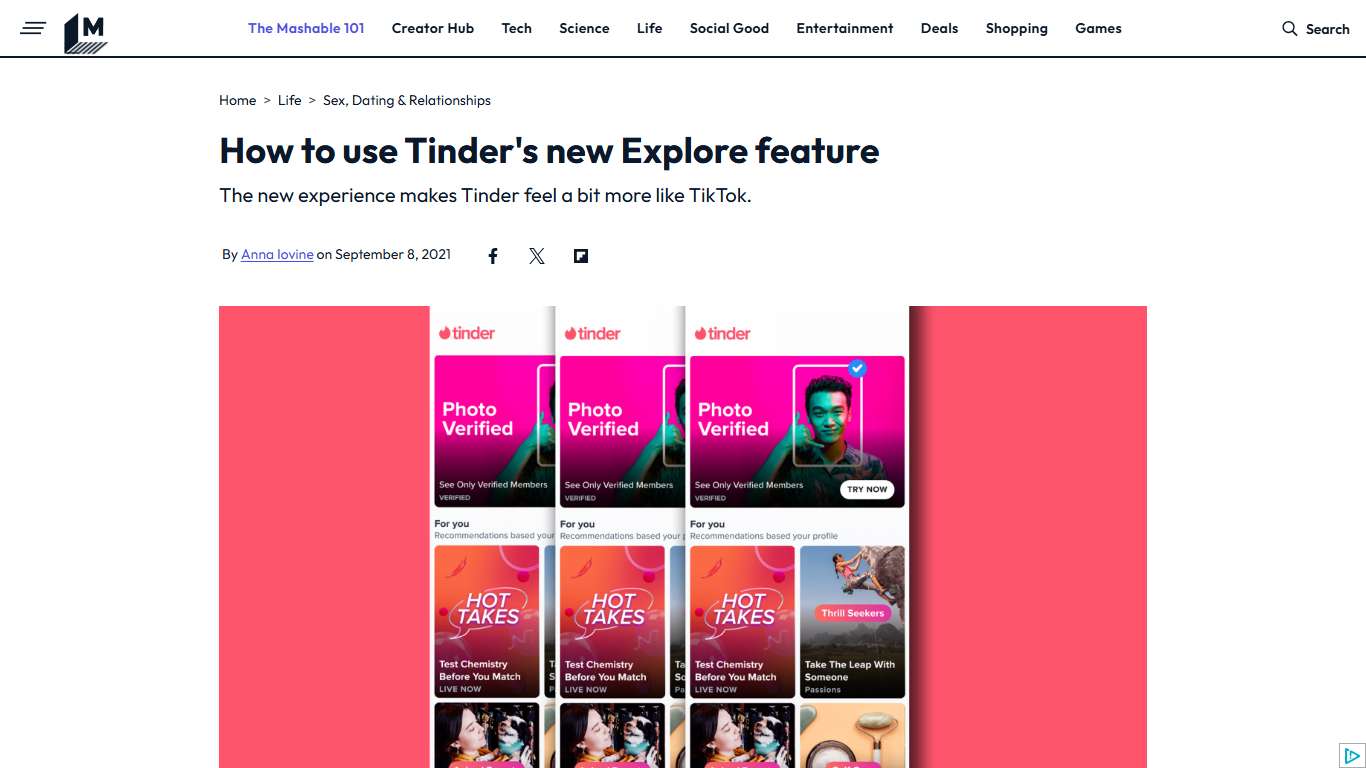How to use Tinder's new Explore feature | Mashable